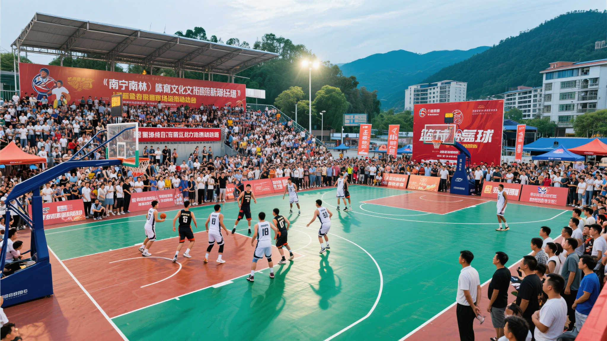 万人观赛场面火爆!南宁上林掀起篮球热潮 万人观赛场面火爆!南宁上林掀起篮球热潮